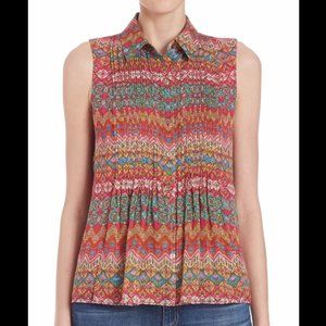 DIANE VON FURSTENBERG Blakely Coromandel Silk Top